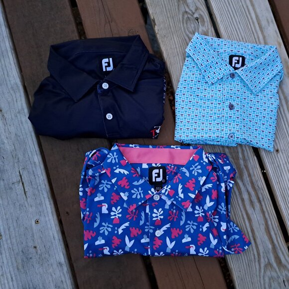 3 FootJoy Polo Shirts Size XL Short Sleeve Legacy Golf Club / Tour Championship